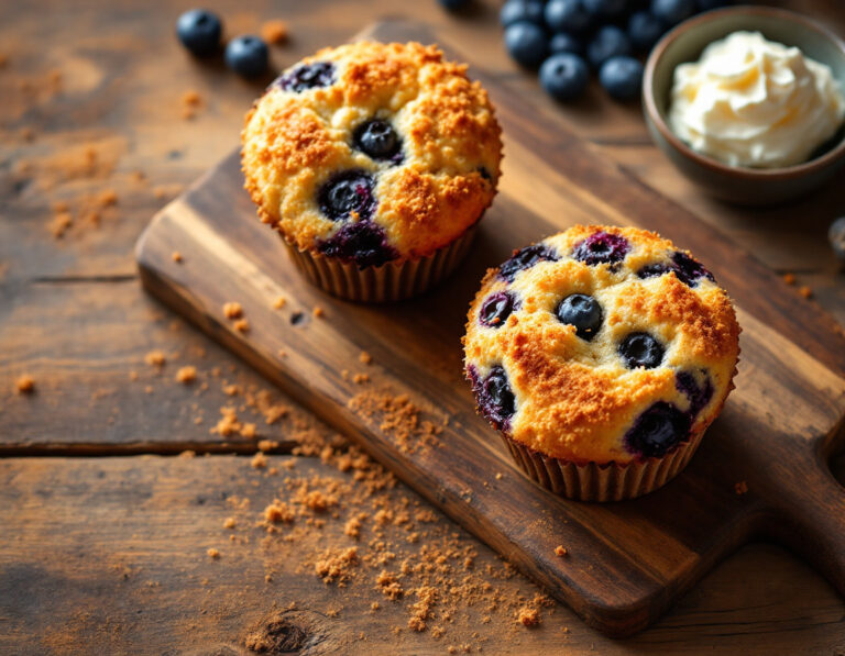American Blueberry Muffins with Cinnamon Crumb Topping Recipe