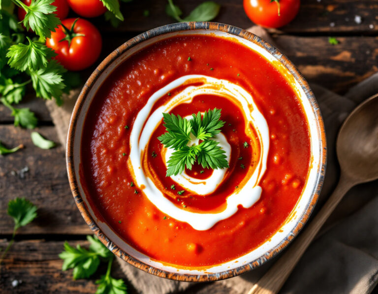 Sopa Americana de Pimientos Rojos Asados y Tomate
