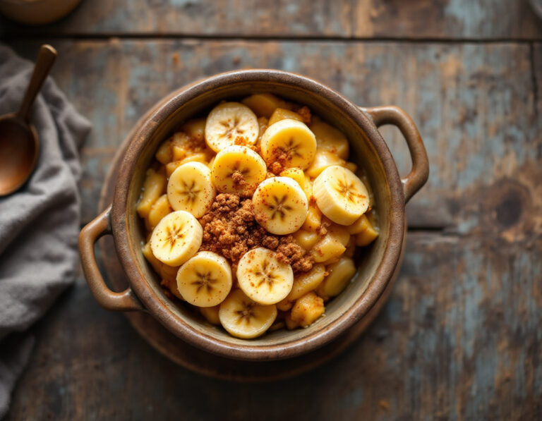 Cazuela Americana de Plátano con Pudín | Postre Reconfortante