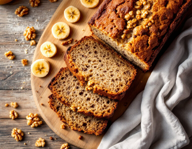 Receta de Pan de Plátano Jugoso – Fácil y Rápido (Sin Gluten)