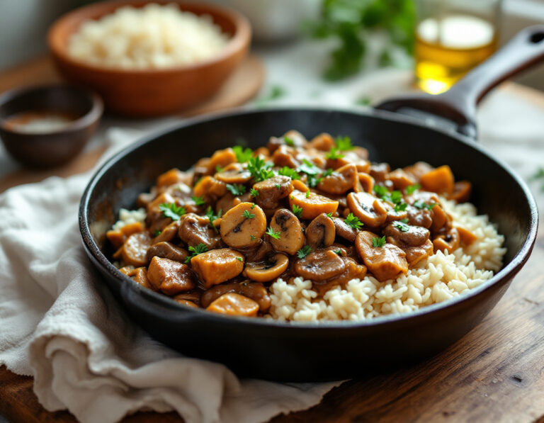 Receta de Beef Stroganoff – Clásico ruso en 50 min (Vegano)
