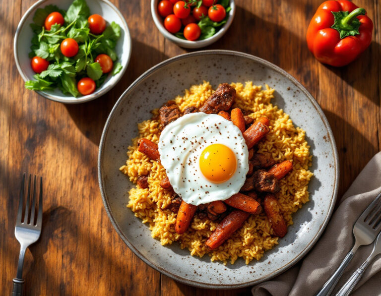 Bobotie con Arroz Especiado y Zanahorias a la Canela