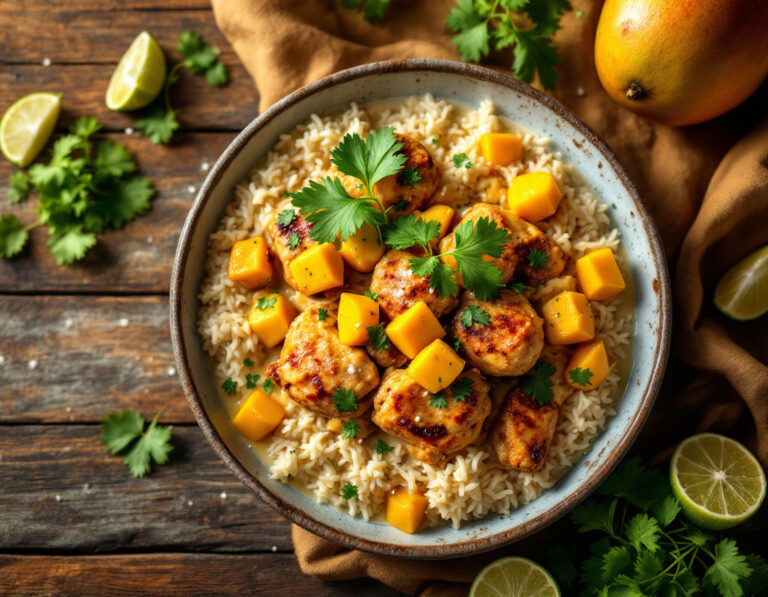 Pollo Brasileño con Leche de Coco y Mango
