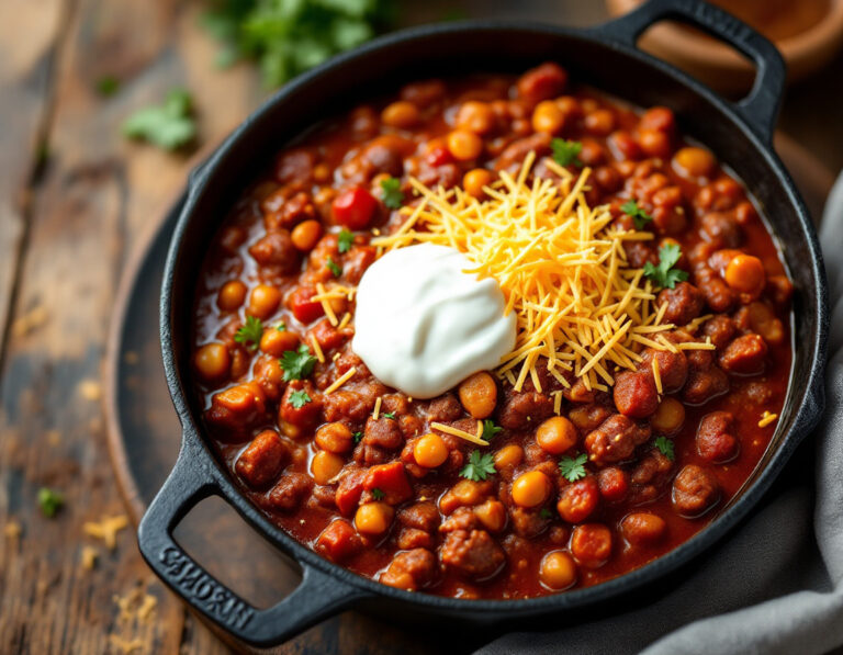 Chili con Carne en Dutch Oven – Clásico Tex-Mex