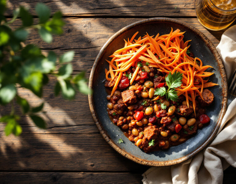 Chili con Carne con Ensalada de Zanahoria – Estilo Egipcio