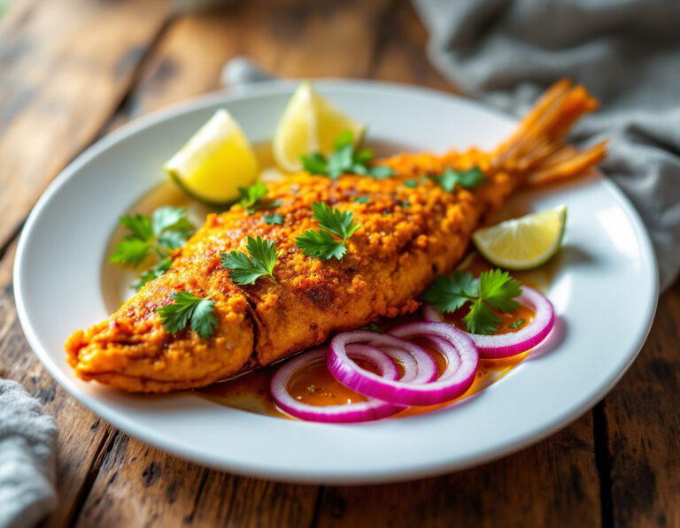 Pescado Frito al Curry con Cilantro – Estilo Británico y Especiado