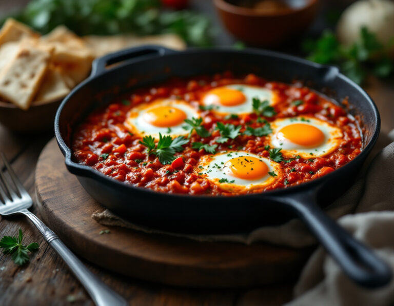 Huevos en Salsa de Tomate Israelí – Receta de Shakshuka
