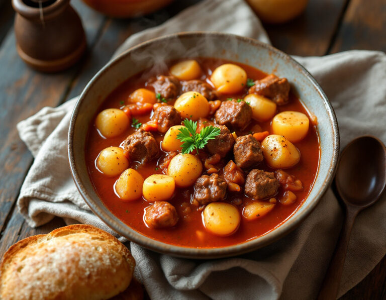 Receta Tradicional de Gulasch de Patatas al Estilo Austríaco