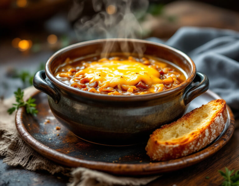 Sopa de Cebolla Francesa – Cremosa y Aromática (Vegana)