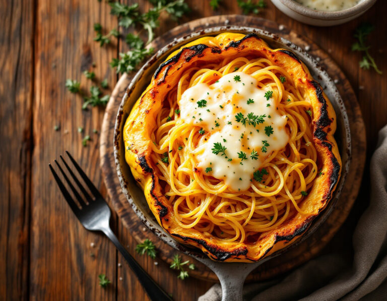 Calabaza Espagueti al Horno – Estilo Suizo