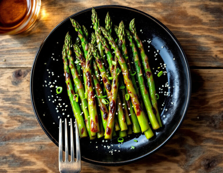 Espárragos a la Parrilla con Glaseado de Miso y Mirin al Estilo Japonés