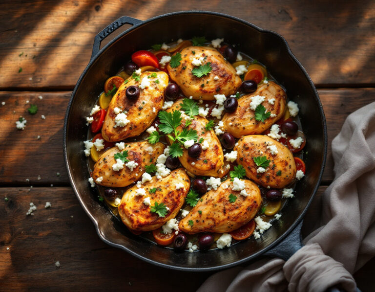 Sartén de Pollo a la Griega – Auténtica y Fácil
