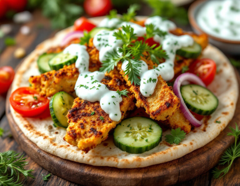Receta de Gyros – Carne Griega con Tzatziki Casero (Vegano)