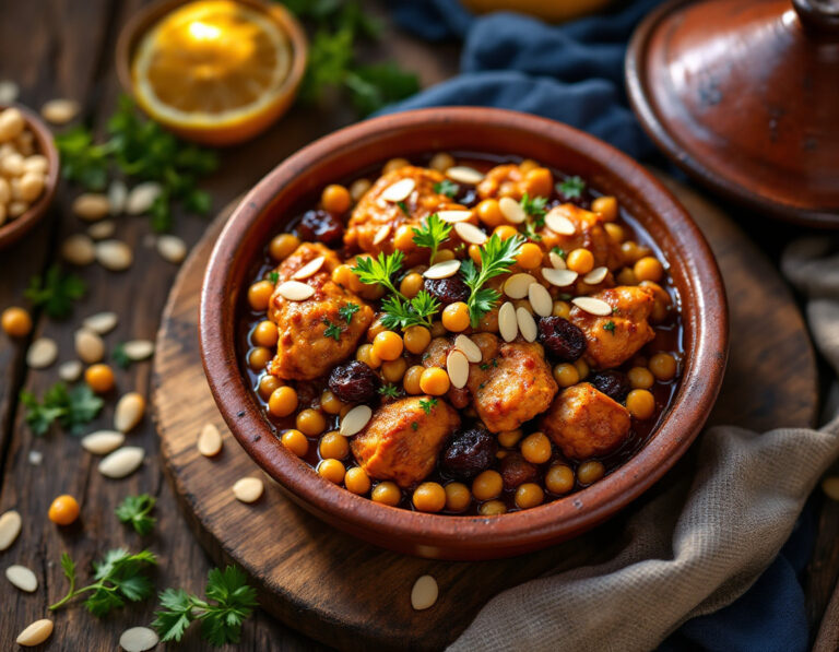 Tajine de Ciervo con Garbanzos y Ciruelas Pasas