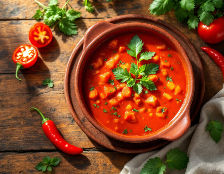 Receta de la picante sopa africana de tomate de Juliet
