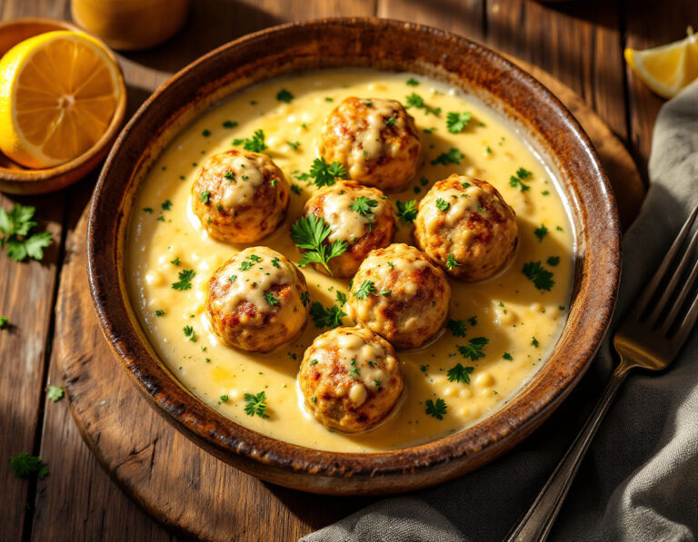 Juvarlakia Recipe - Greek Meatballs in Lemon Egg Sauce