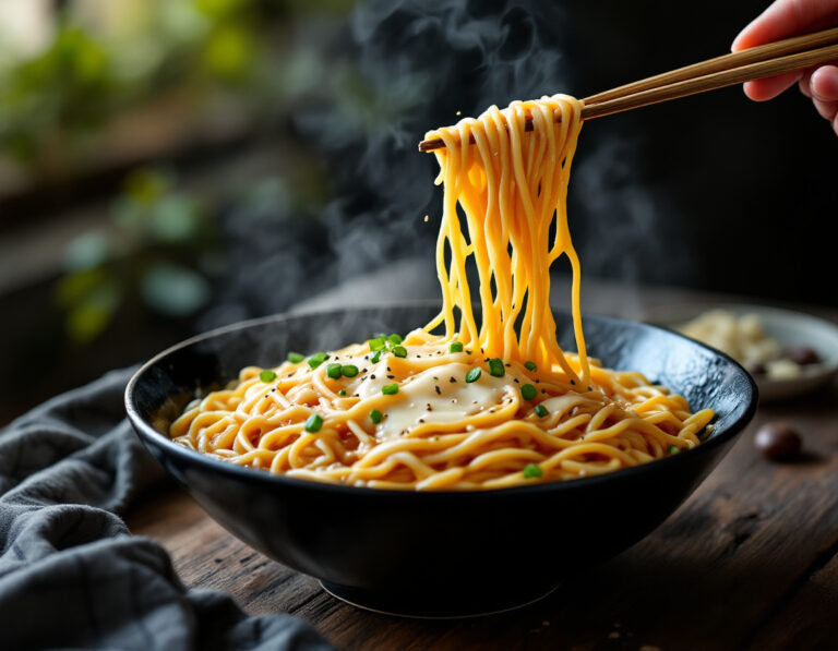 Receta de Fideos Coreanos con Queso – Cremosos y Picantes