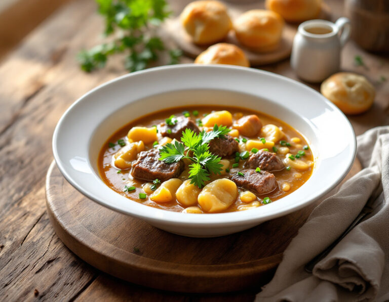 Gulash de Ternera con Nata Agria – Clásico Austríaco