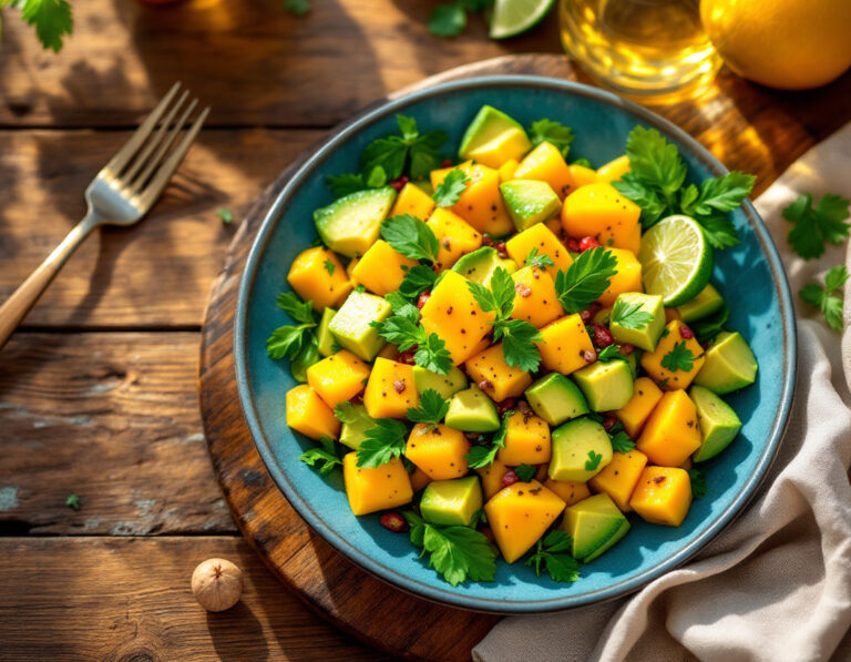 Karibischer Salat Rezept - Tropischer Mango-Avocado-Salat