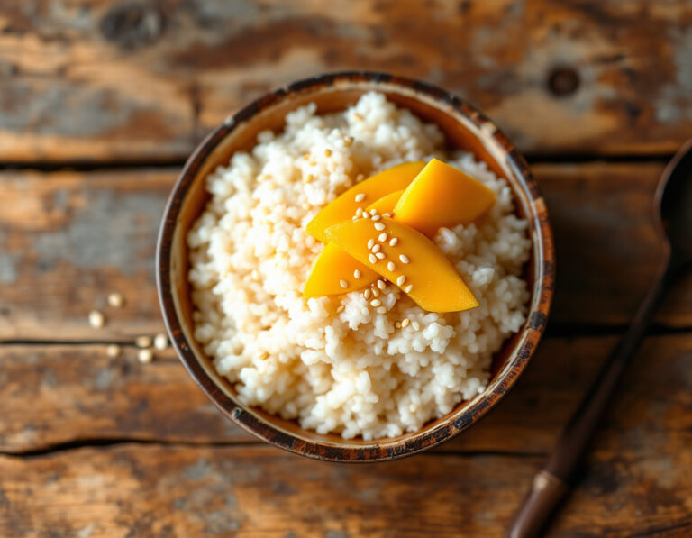 Arroz Glutinoso con Mango – Auténtico Khao Niao Mamuang Tailandés