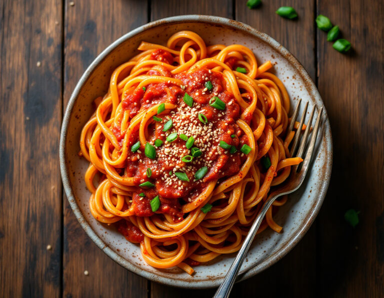 Receta de Pasta Arrabiata Coreana con Gochujang