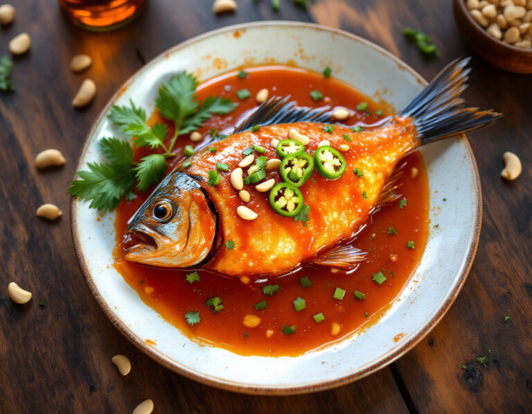 Receta de Pla Rad Prik – Pescado Crujiente en Salsa Picante