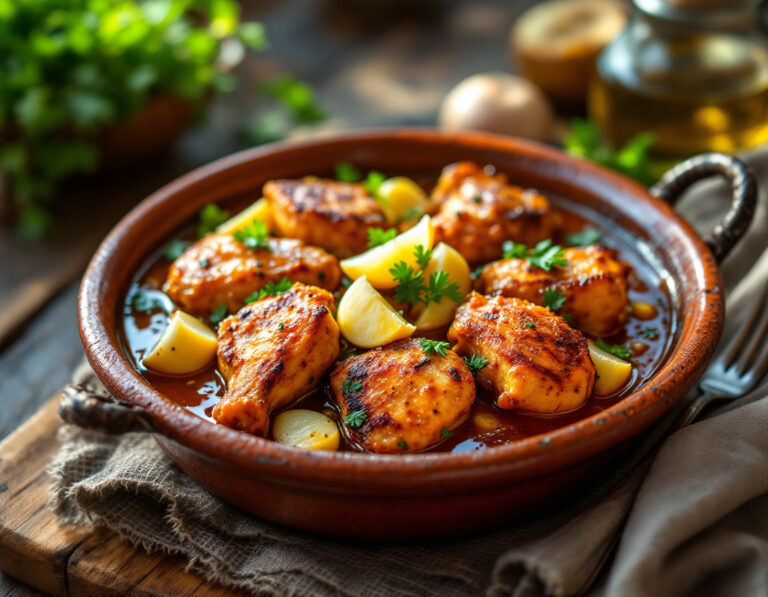 Receta de Pollo al Ajillo – Pollo con Ajo a la Española