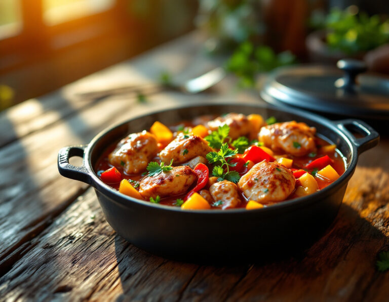Poulet Basquaise Rezept - Baskisches Hähnchen französisch