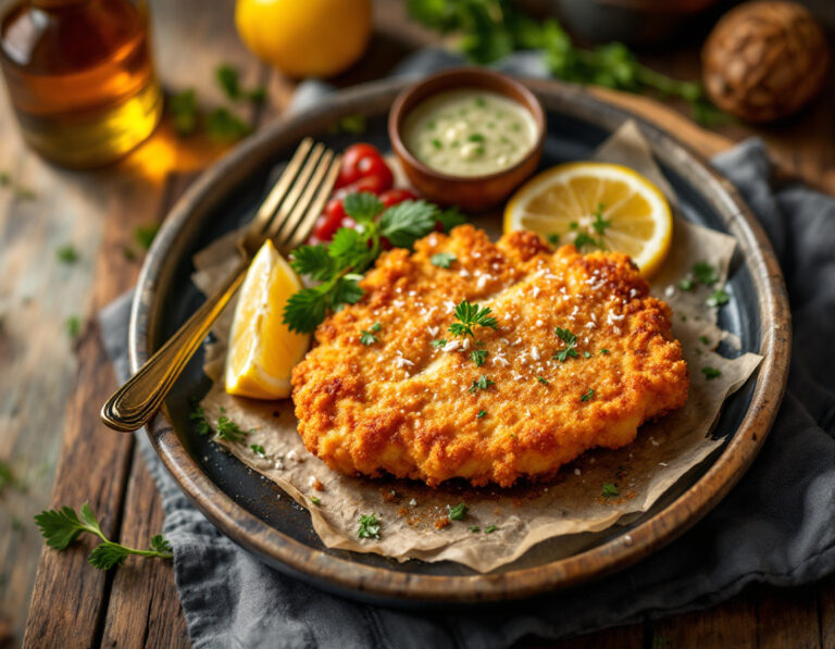 Receta de Escalope de Ternera al Estilo Vienés con Costra de Hierbas