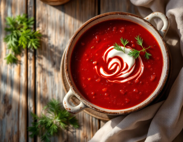 Receta de Borsch Ruso – Sopa Clásica de Remolacha