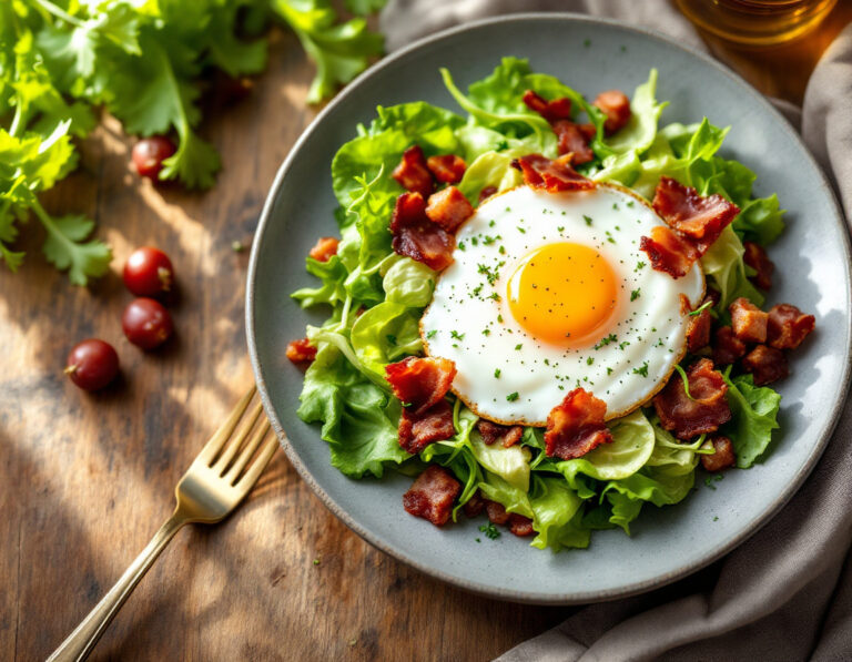 Salade Lyonnaise Rezept - Französischer Salat mit Ei