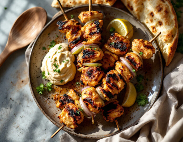 Shish Taouk Rezept - Libanesische Hähnchen-Spieße