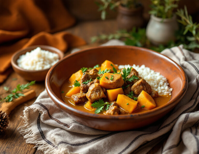 Receta de Estofado Sudafricano de Calabaza y Cordero