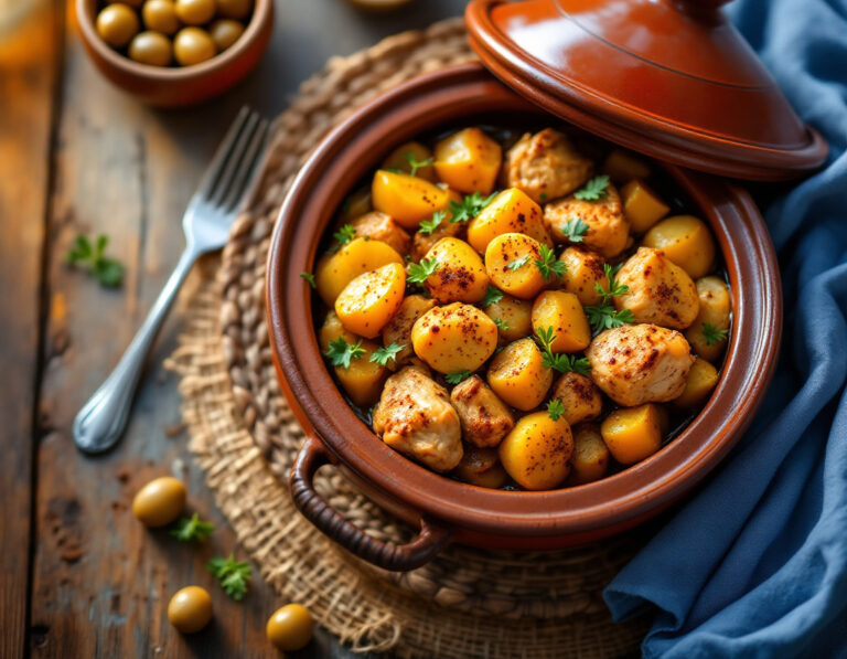 Receta de Tajine Tunecino con Patatas y Pechuga de Pollo