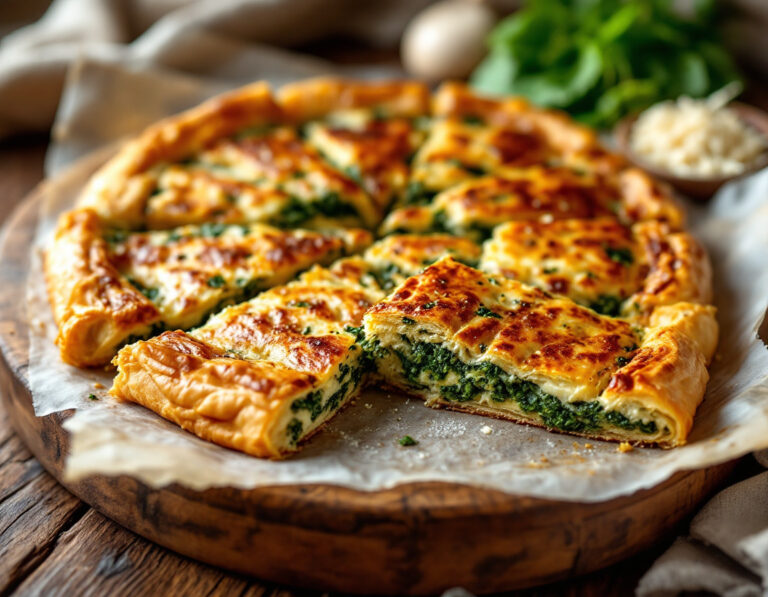 Receta de Börek Albanés Tradicional con Espinacas