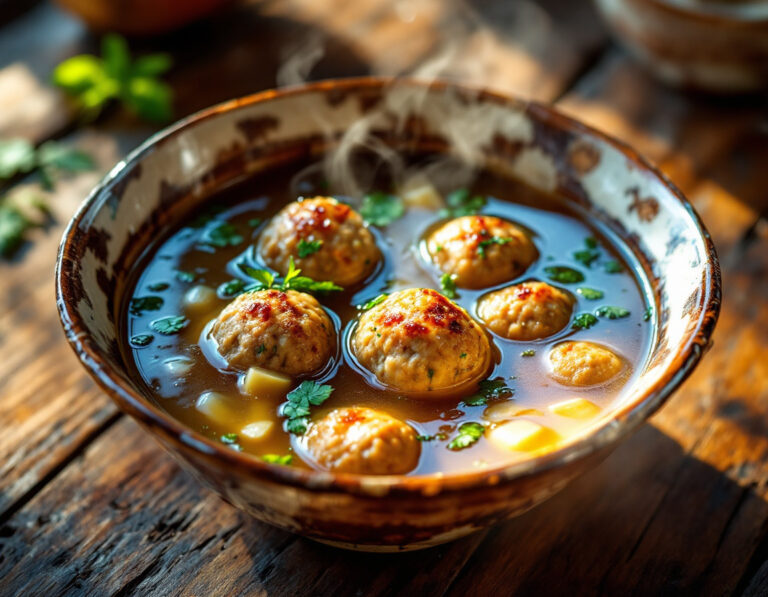 Ciorbă de Perisoare – Sopa Rumana de Albóndigas