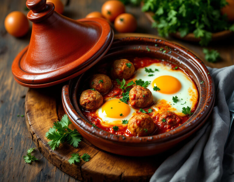 Receta de Tajine de Albóndigas con Huevo – Marroquí