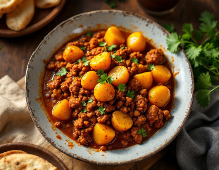 Receta Pakistaní de Patatas con Carne Picada – Aloo Keema