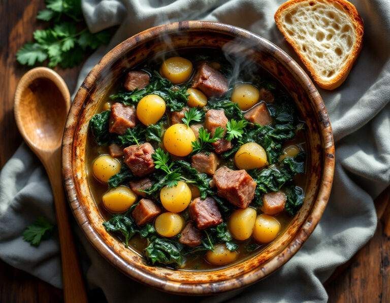 Receta Tradicional de Potaje Montenegrino de Col Rizada