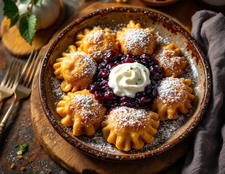 Receta de Papanași – Buñuelos de Requesón Rumanos con Nata Agria