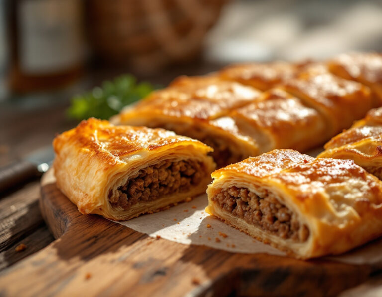 Receta de Pite me Mish – Pastel de Carne Tradicional de Kosovo