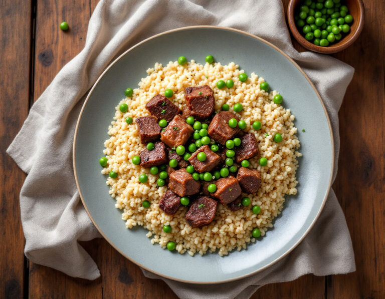 Argentine Beef Couscous with Peas Recipe