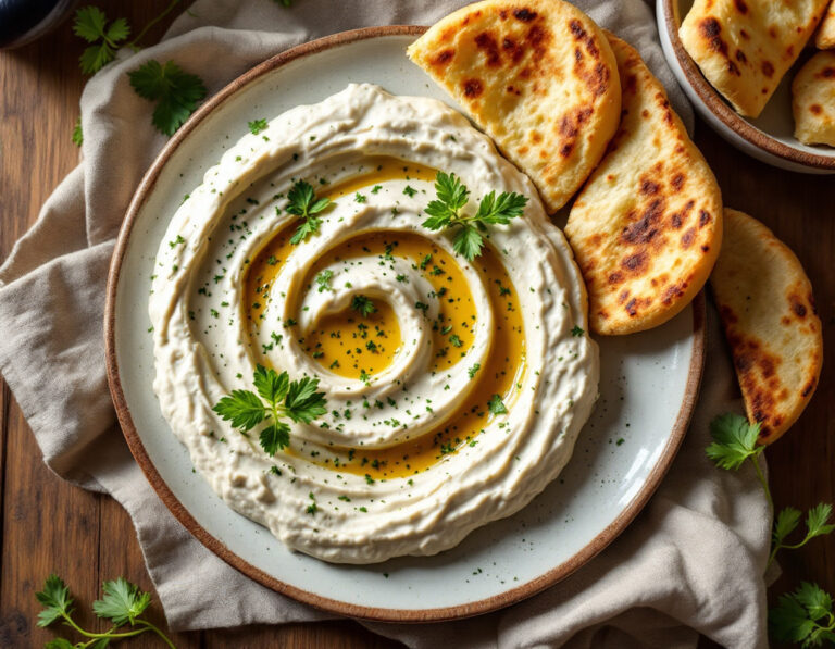 Roasted Eggplant Dip with Homemade Flatbread Recipe
