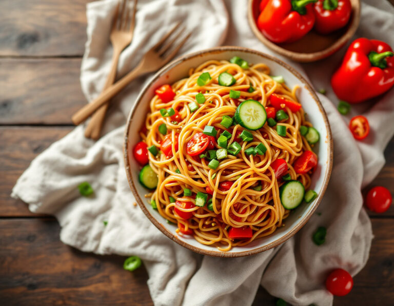 Chinese Spaghetti Salad Recipe - Asian-Seasoned
