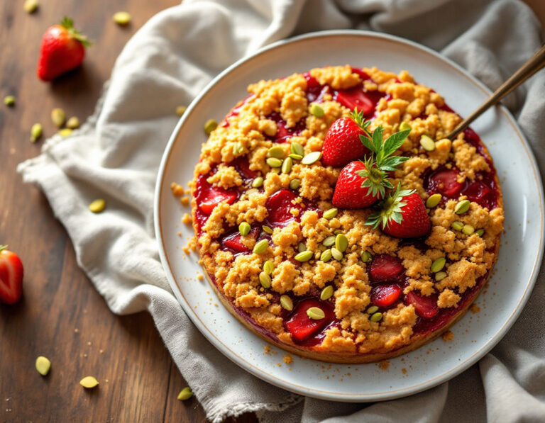 Strawberry Crumble with Pistachios – American Style