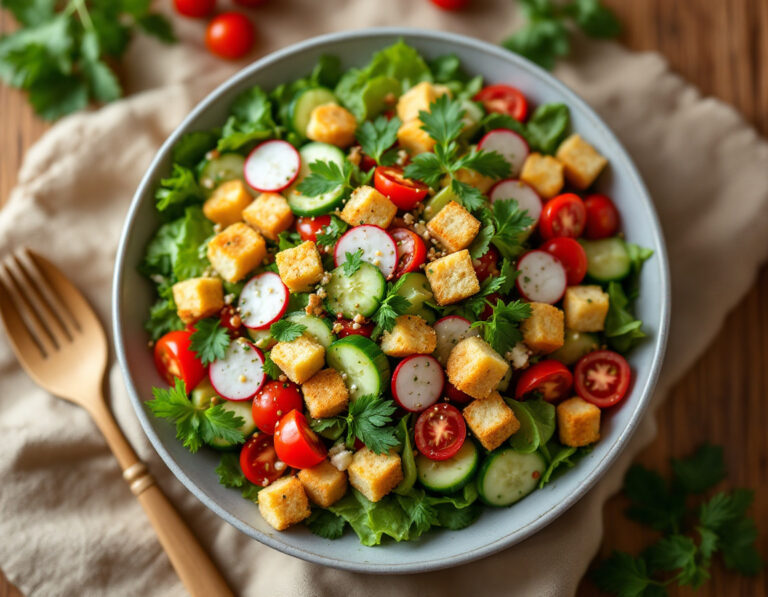 Lebanese Fattoush – Pita Bread Salad Recipe