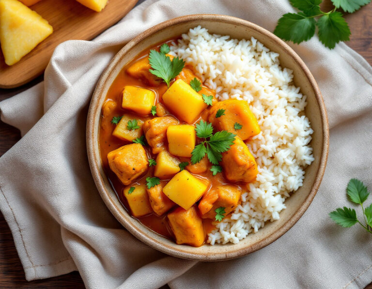 Chicken Pineapple Curry with Rice | Egyptian