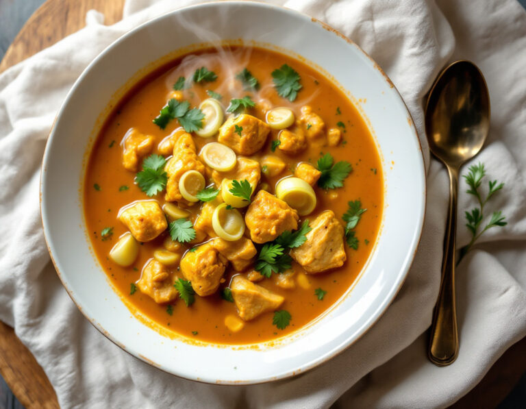 Ethiopian Chicken Curry Leek Soup Recipe