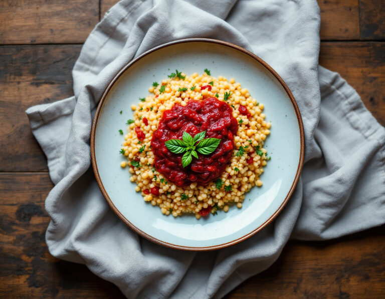 Beet Couscous with Tomato Sauce Recipe | African