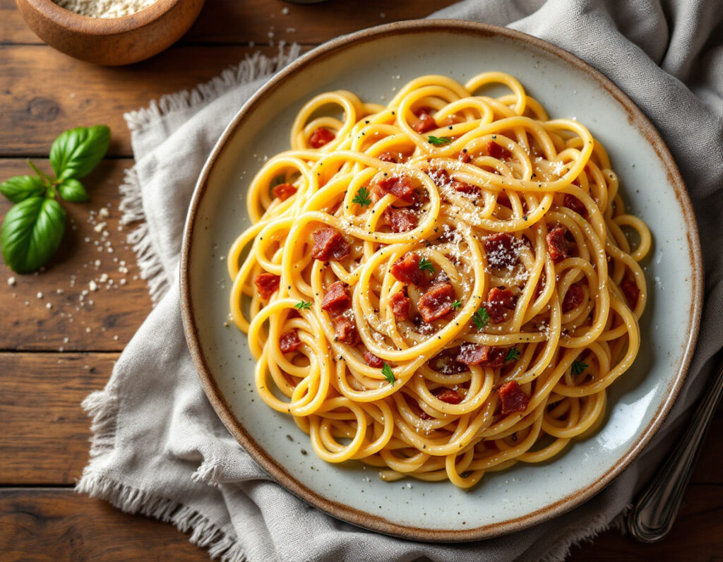 Spaghetti Carbonara Recipe – Creamy Without Cream in 25 Min